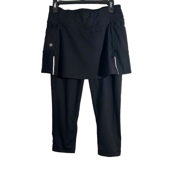 Athleta Black Acceleration 2in1 Skirted Capri Leggings Skeggings, Size Medium - Picture 3 of 16